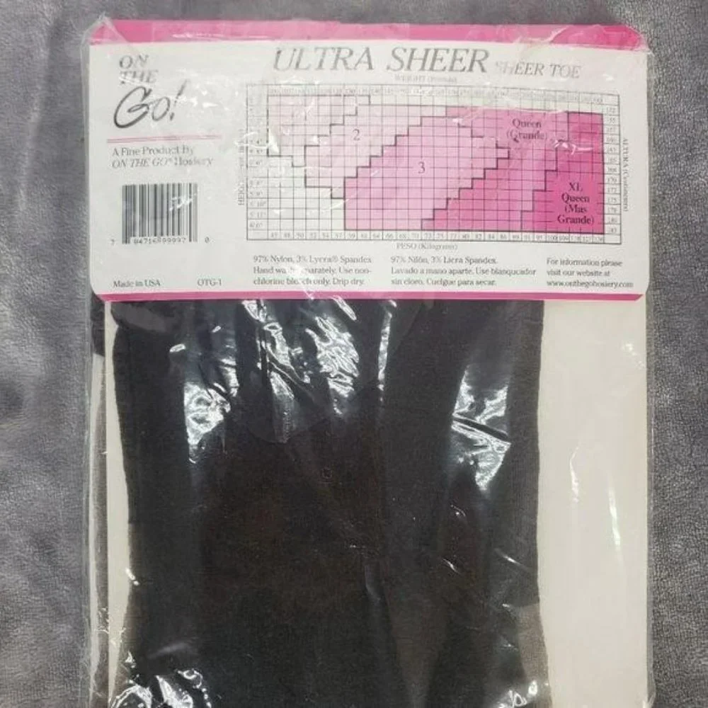 On the‎ go offblack ultra sheer XL queen panty hose